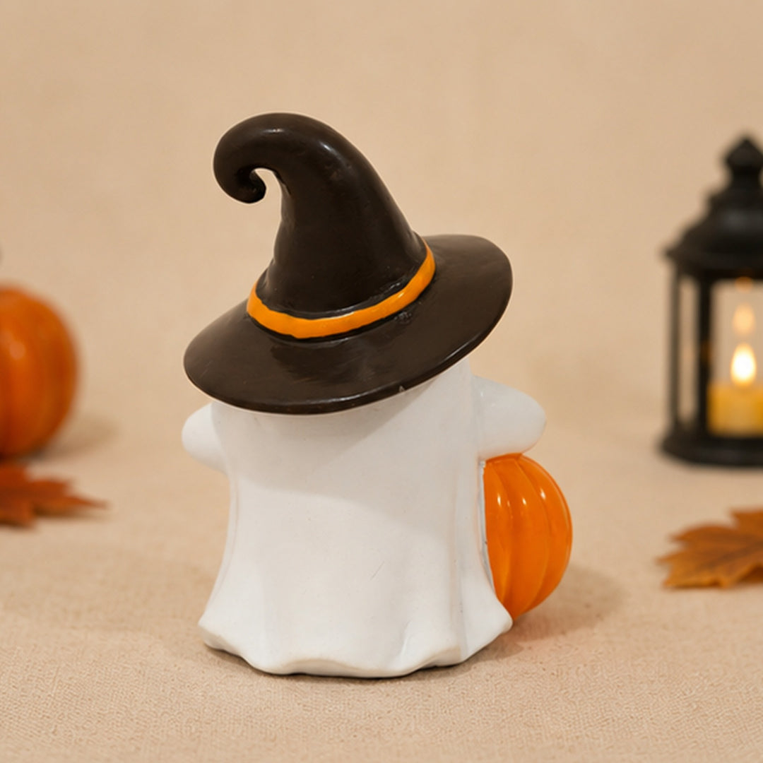 Decorative ghost figure with pumpkin