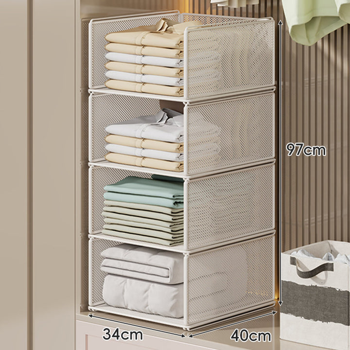 Perforated Steel Fabric Storage Basket with Raised Sliding Base