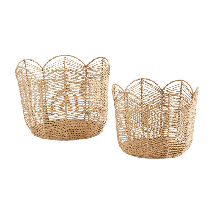 Handcrafted storage basket in leaf design