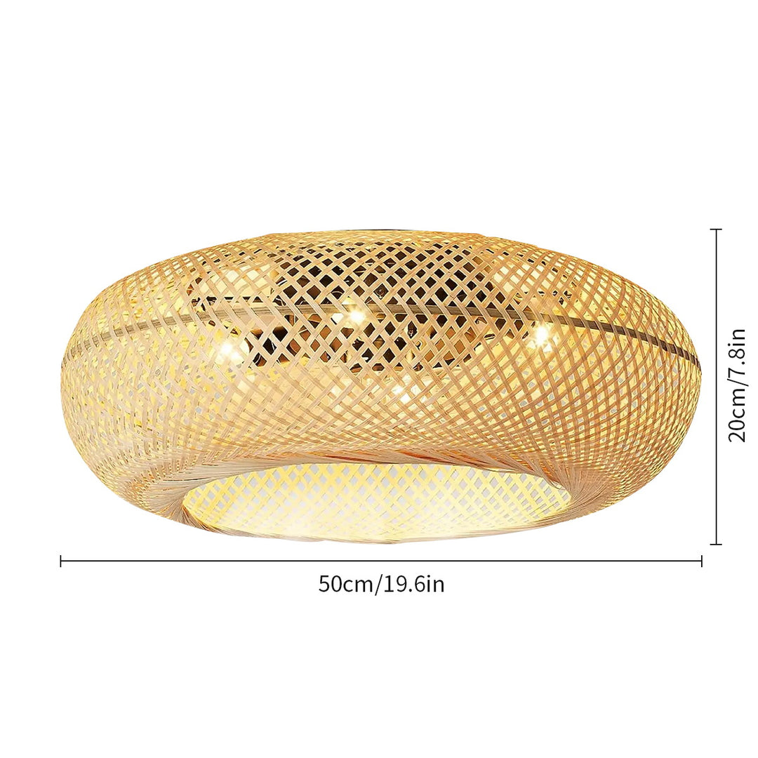 Bamboo fabric ceiling light