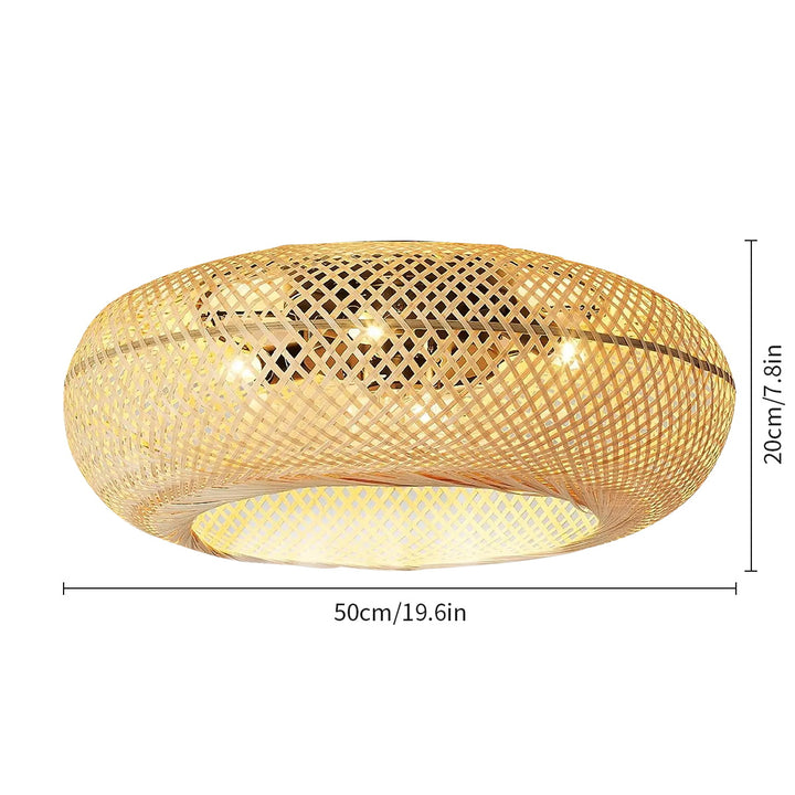 Bamboo fabric ceiling light