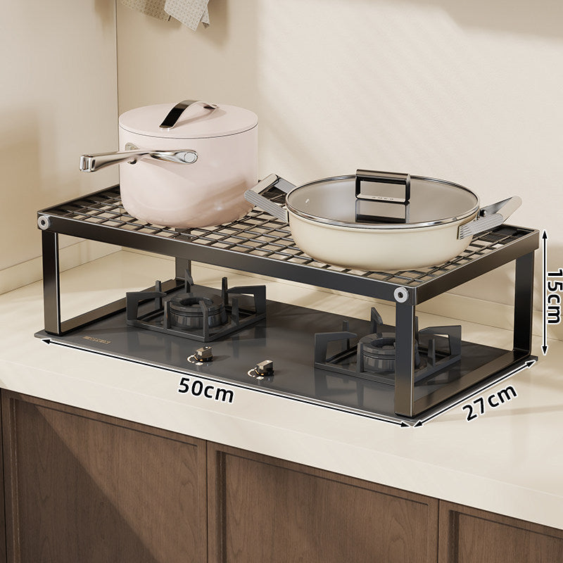 Elevated Gas-Range Protective Countertop Organizer Shelf