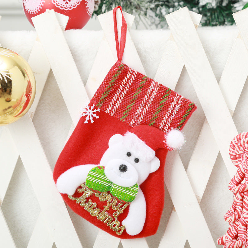 Festive Christmas stocking with reindeer motif