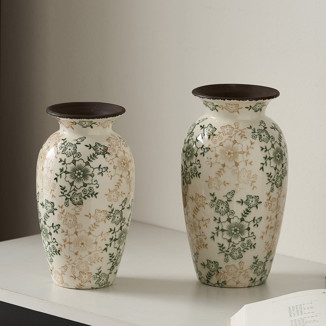 Decorative porcelain vase with floral design