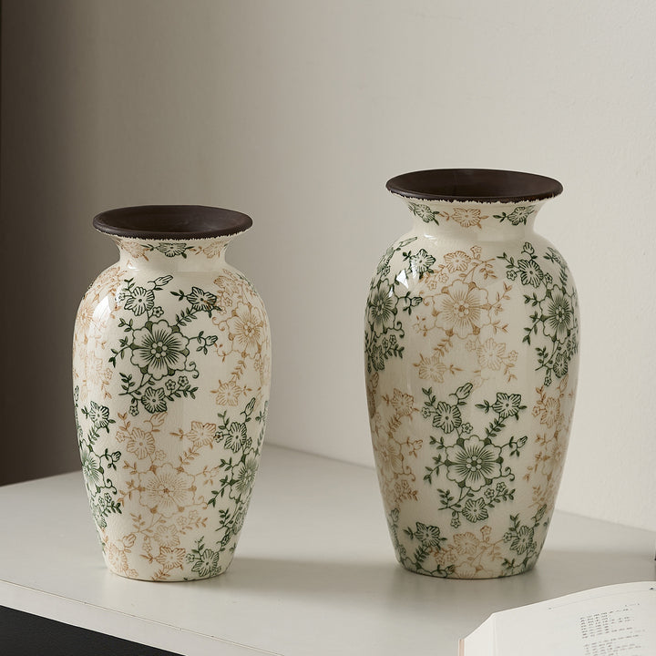 Decorative porcelain vase with floral design