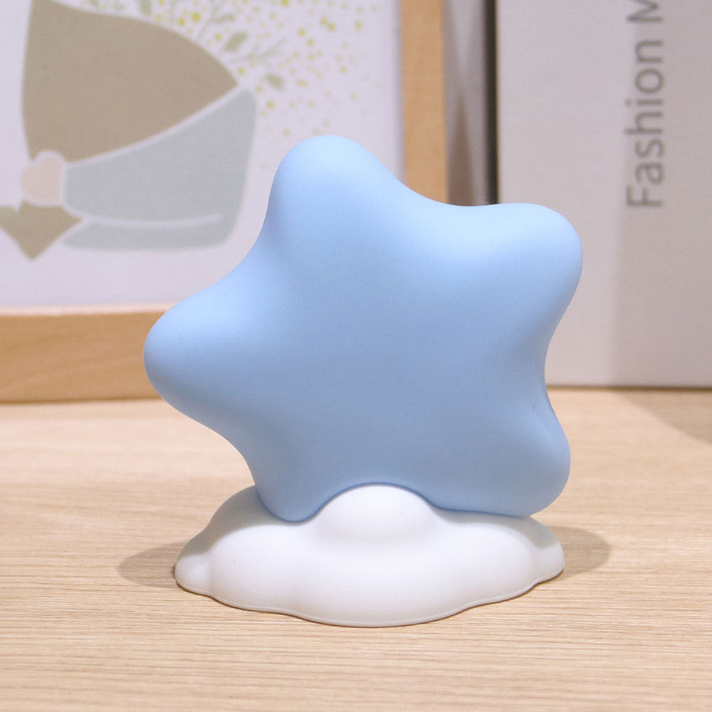 Star-shaped Silicone Touch Night Light with Cloud Base