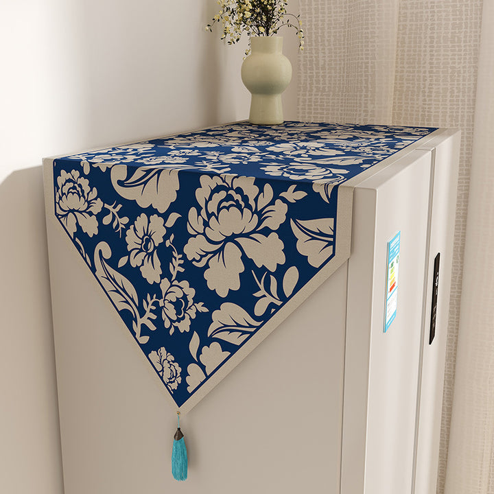 Decorative Floral Jacquard Tassel Cabinet and Table Runner