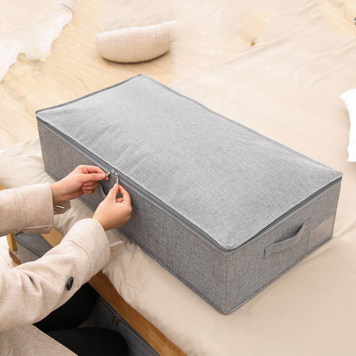 Practical storage box with removable lid and carrying handles