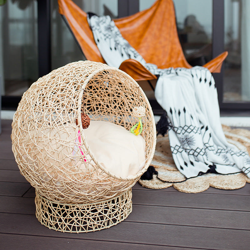 Beef Cat Bed Made of Rattan