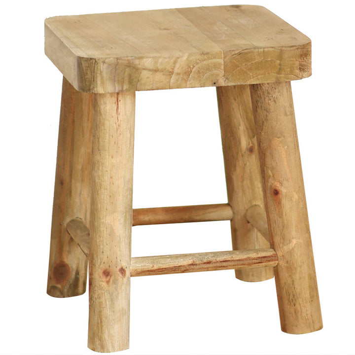 Robust stool made of solid wood