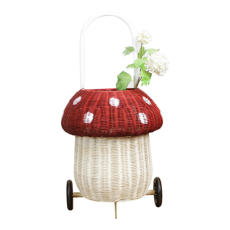 Decorative basket with wheels
