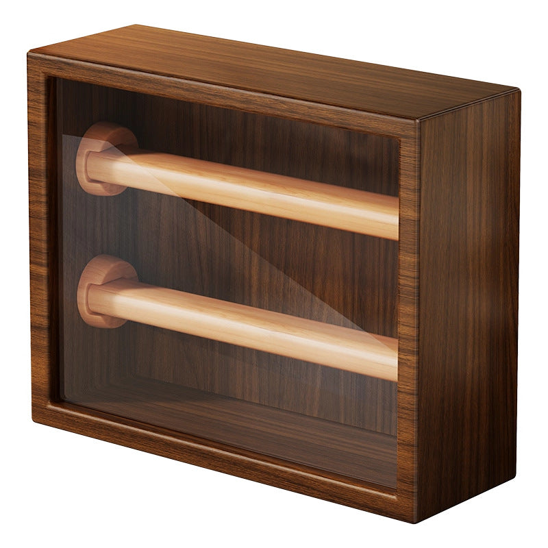Wooden Glass-Front Bracelet Display Case with Double Rods