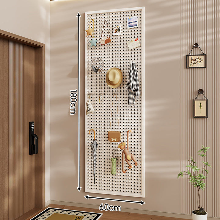 Wall-Mounted Perforated Pegboard Organizer Panel with Metal Frame