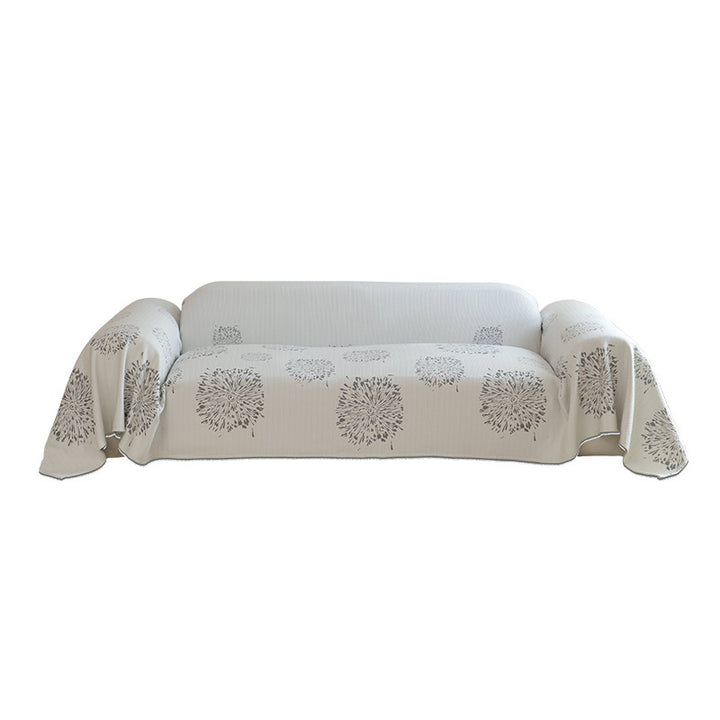 Multi-functional sofa cover and bedspread with woven floral pattern