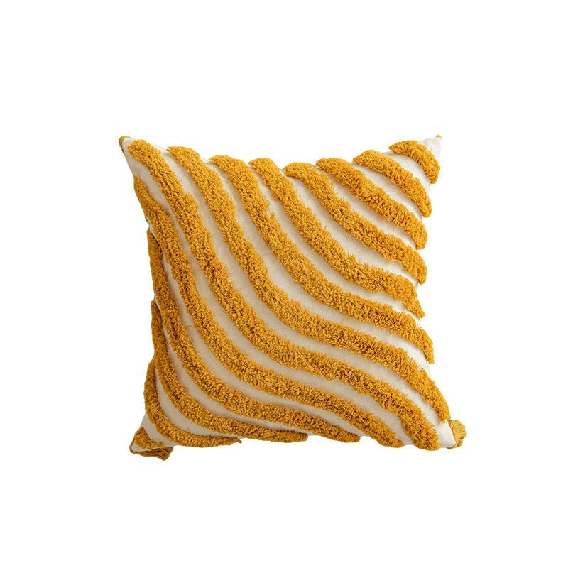 Textured Geometric Pattern Throw Pillow for Sofa Decoration