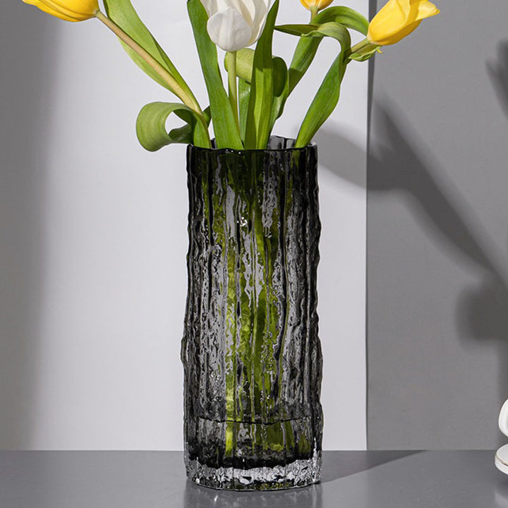 Textured Glass Water Vase