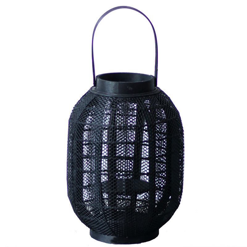 Elegant metal lantern with net design