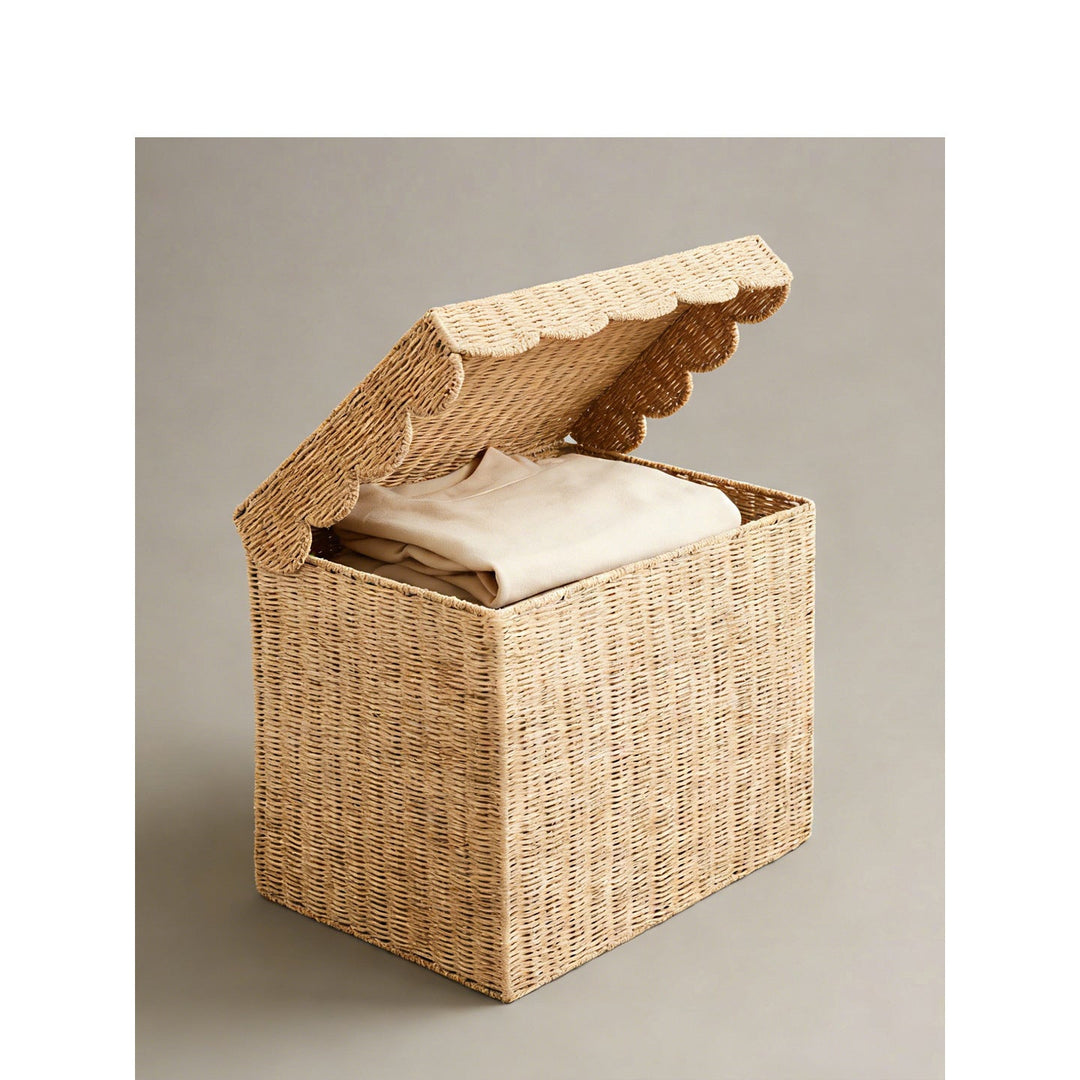 Storage basket with lid