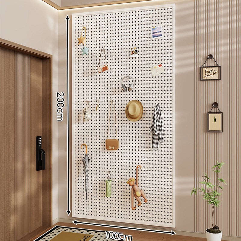 Wall-Mounted Perforated Pegboard Organizer Panel with Metal Frame