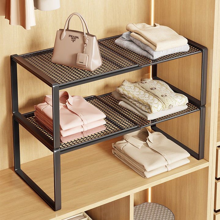 Adjustable Metal Closet Shelf Riser Organizer