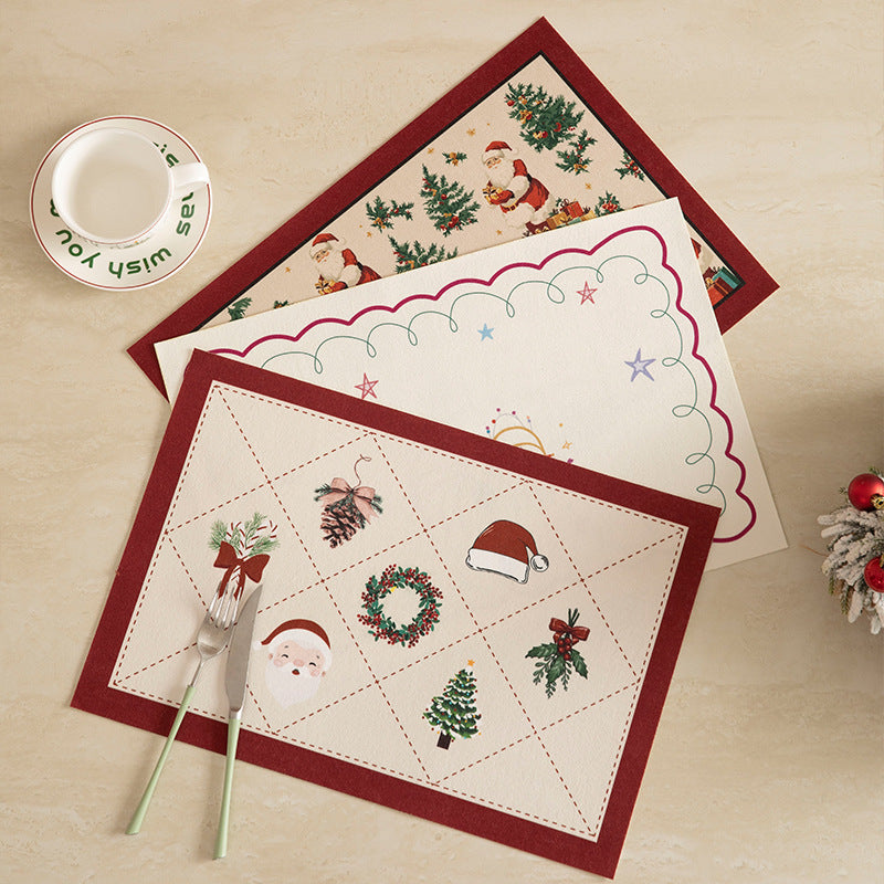 Woven table mat made of cotton blend with illustrative star and palm motif