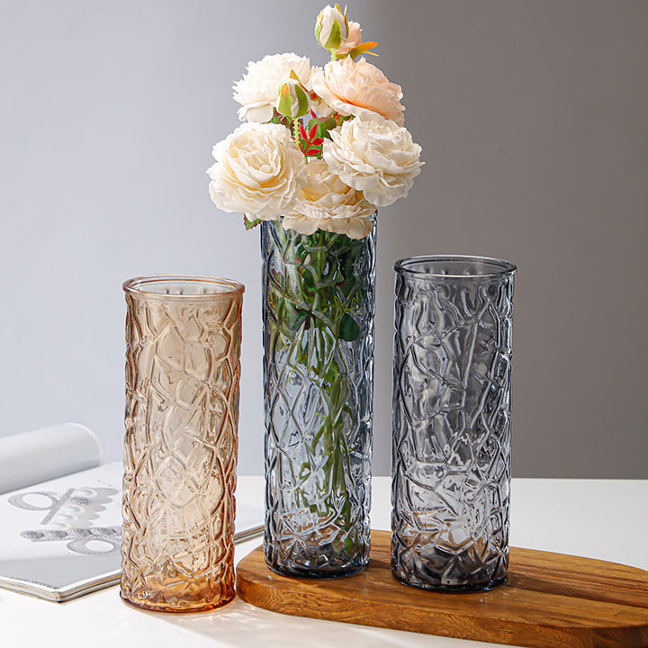 Textured Glass Vase Set