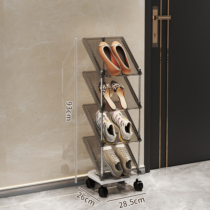 Shoe rack with transparent design