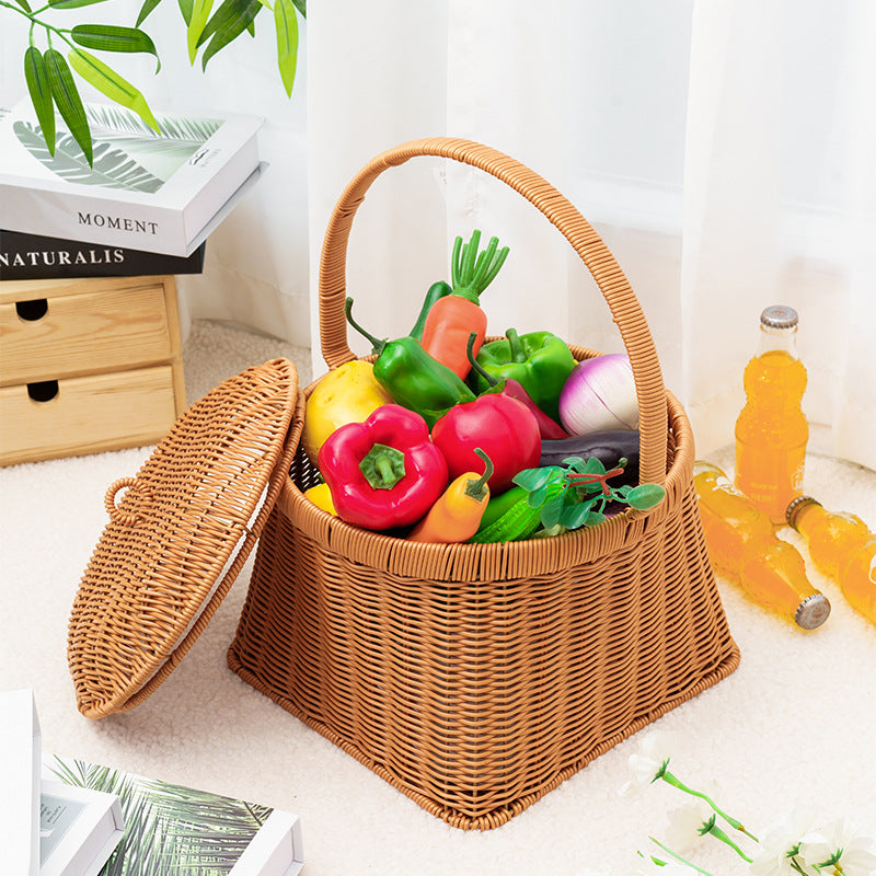 Stylish Woven Storage Basket with Lid