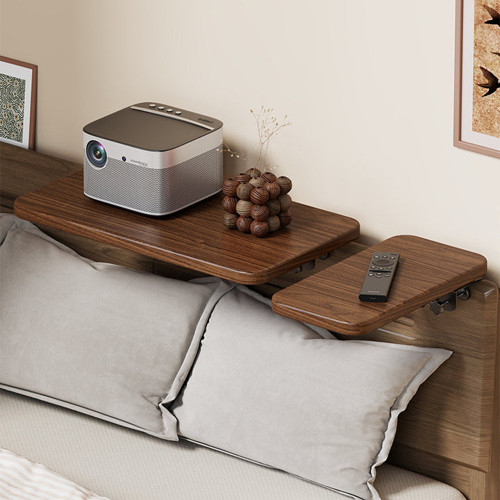Wall-Mounted Slim Floating Headboard Shelf with Rounded Corners and Concealed Brackets