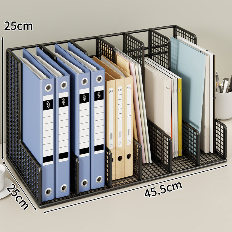 Modular Mesh Desktop File and Binder Organizer with Adjustable Dividers