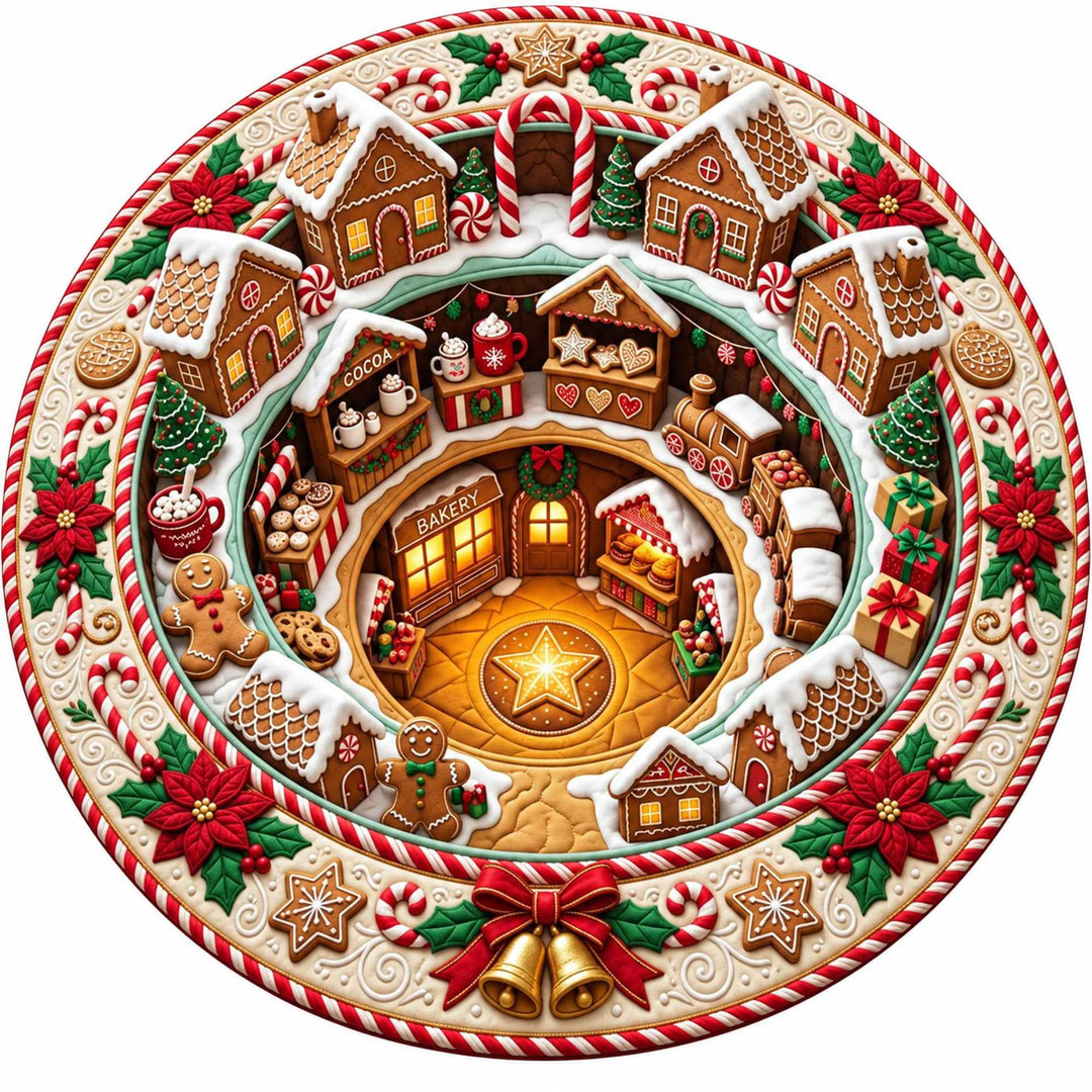 Festive Santa Claus Themed Round Mat for Home