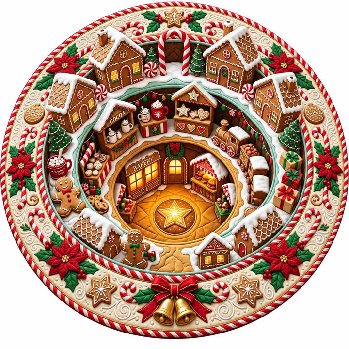 Festive Santa Claus Themed Round Mat for Home