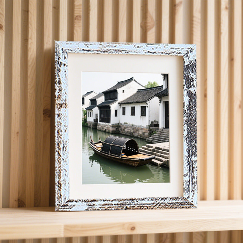 Framed Scenic Boat Artwork