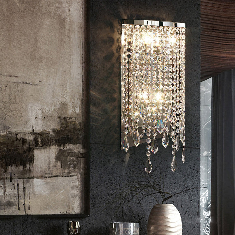 Crystal cascading wall light