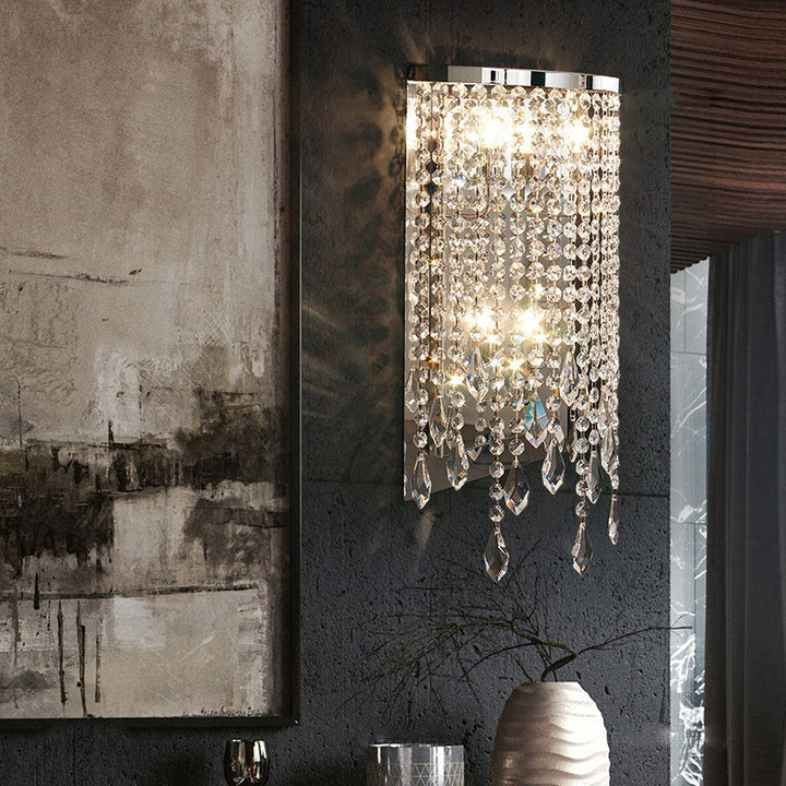 Crystal cascading wall light