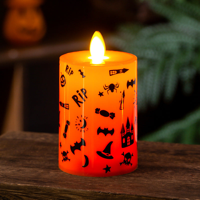 LED decorative candle with Halloween motif