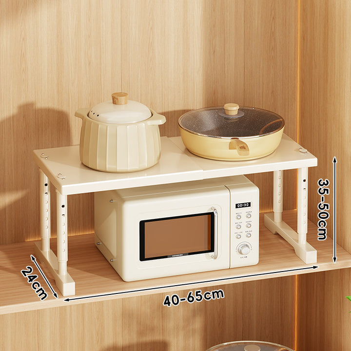Expandable Adjustable Countertop Appliance Shelf Riser with Height-Adjustable Legs