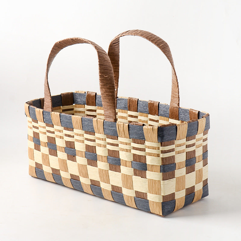 Handwoven shopping basket