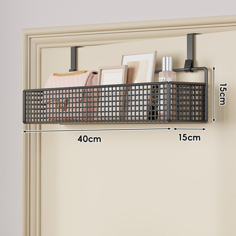 Over-Door Double-Tier Grid Hanging Storage Basket