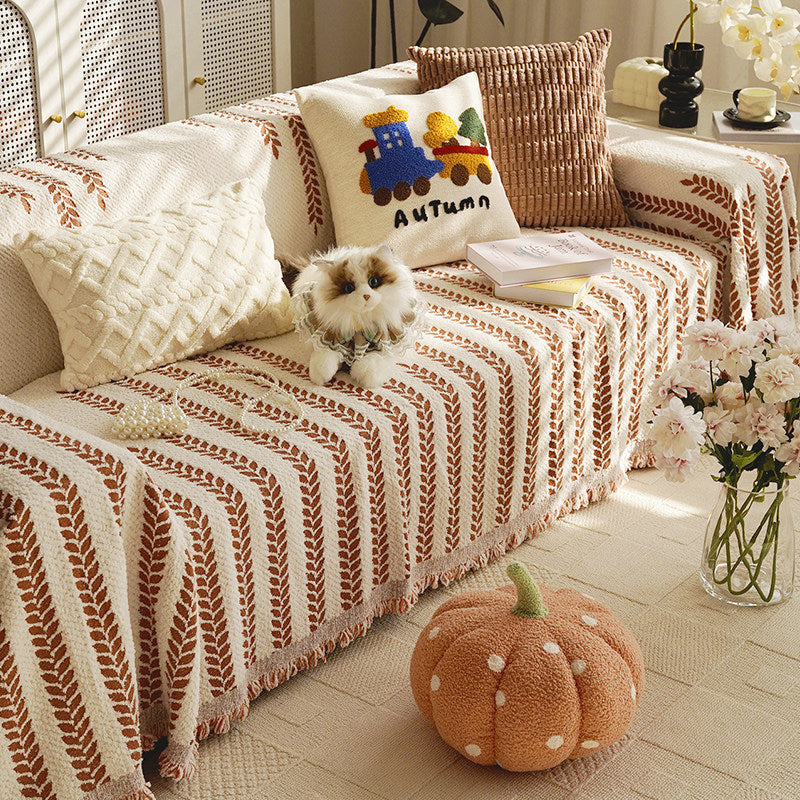 Decorative Foliage Print Throw Blanket