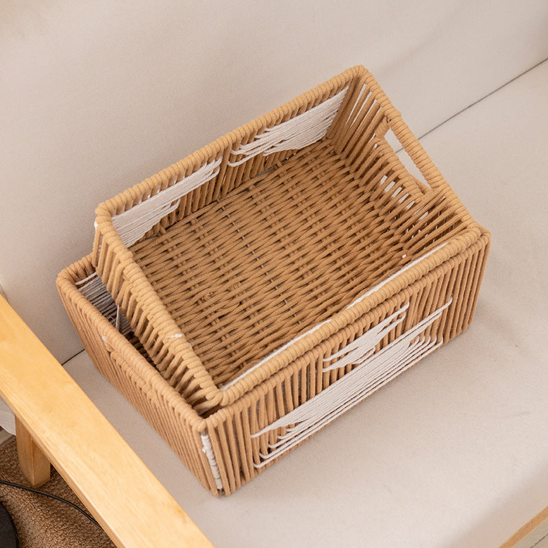 Storage basket with stylish woven design