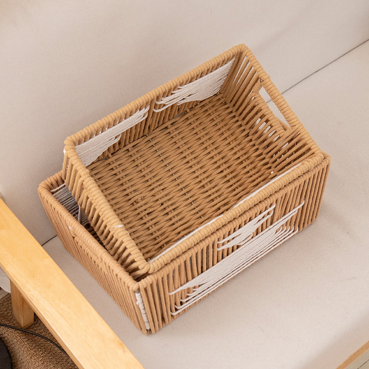 Storage basket with stylish woven design