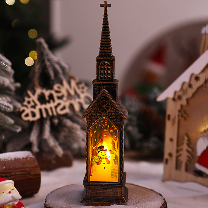 Illuminated Christmas Church Decoration