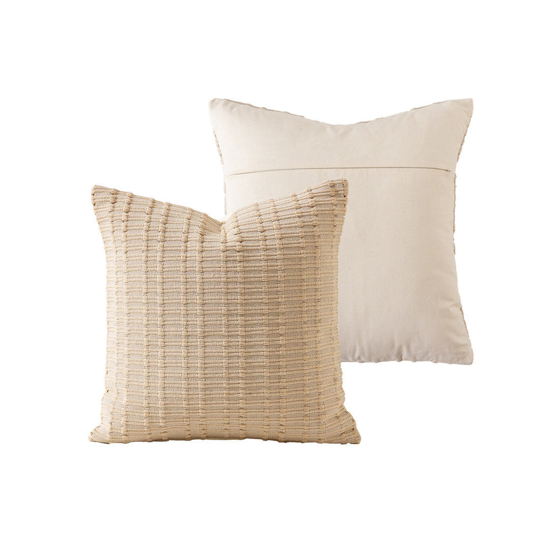 Cotton cushion duo with handwoven texture and hidden zipper