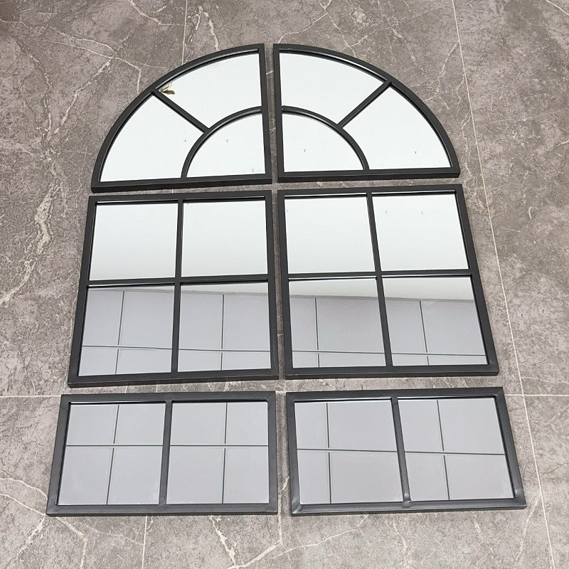 Arched Window Pane Wall Mirror