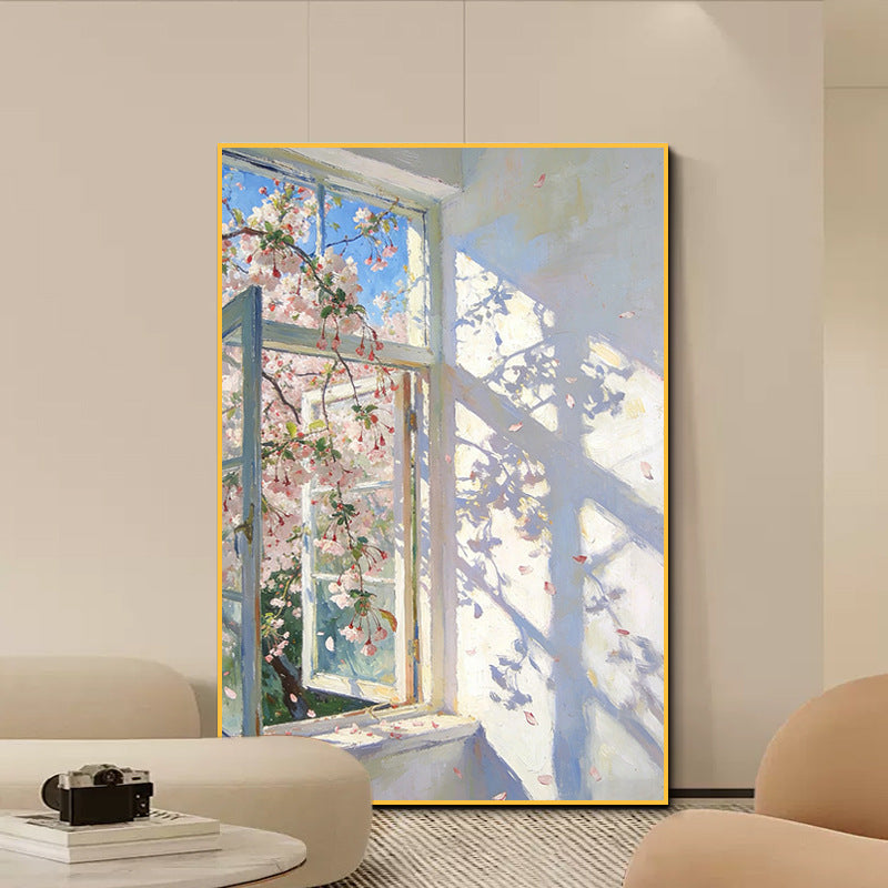 Floral Window Scene Art Print
