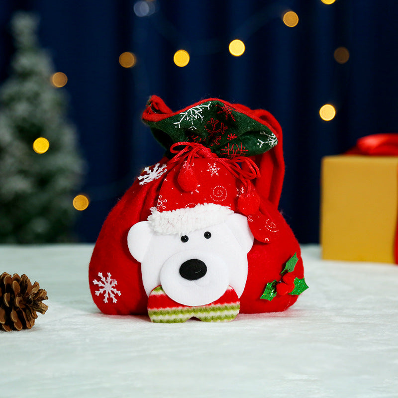 Cute Christmas gnome with gift sack