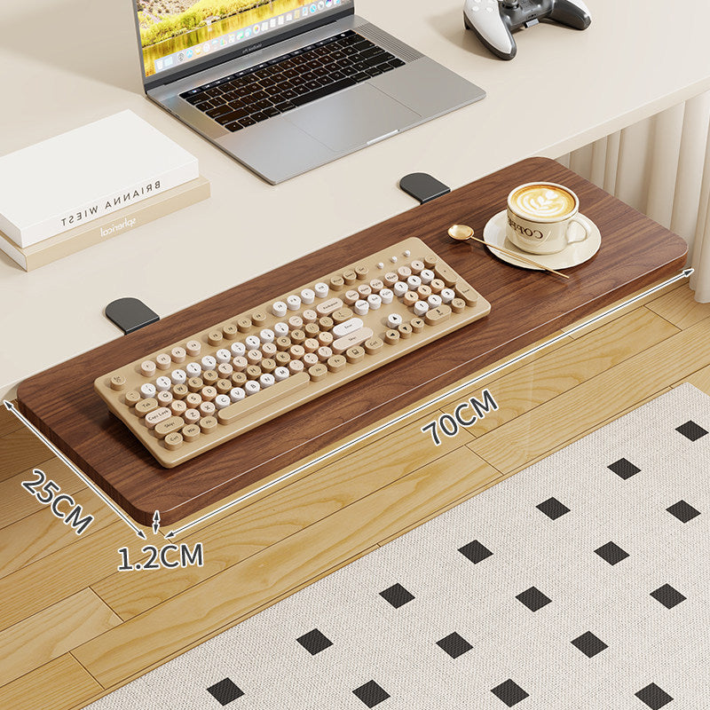 Clamp-On Foldable Bamboo Side Tray Table for Desk and Sofa