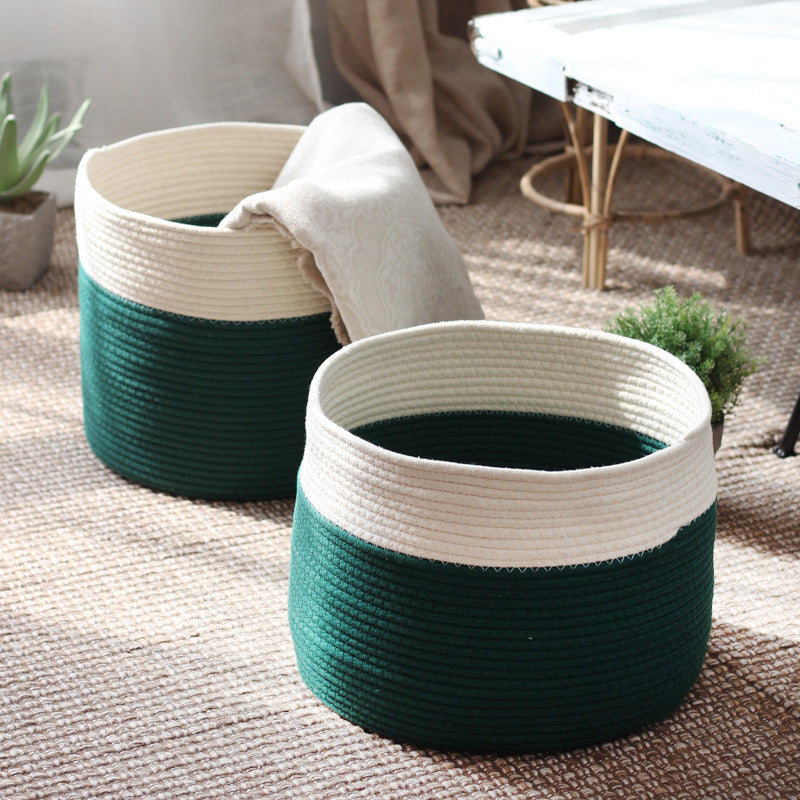 Handcrafted cotton storage basket
