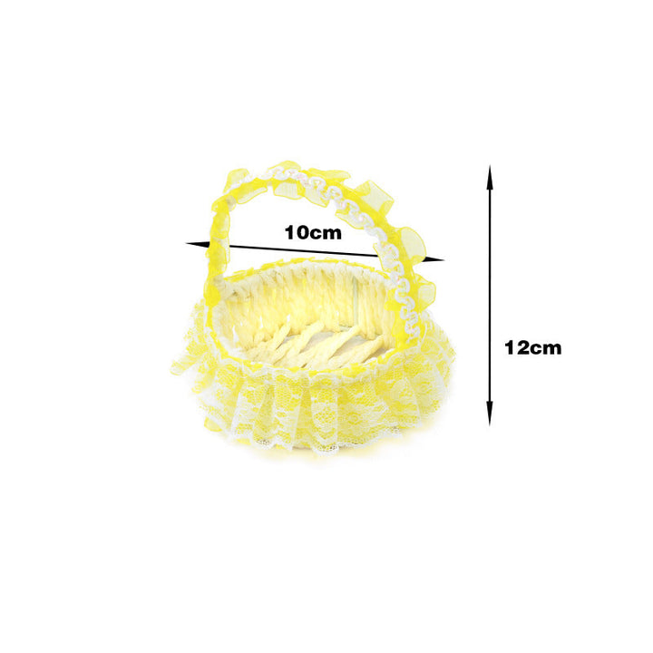 Decorative Lace Trim Woven Basket